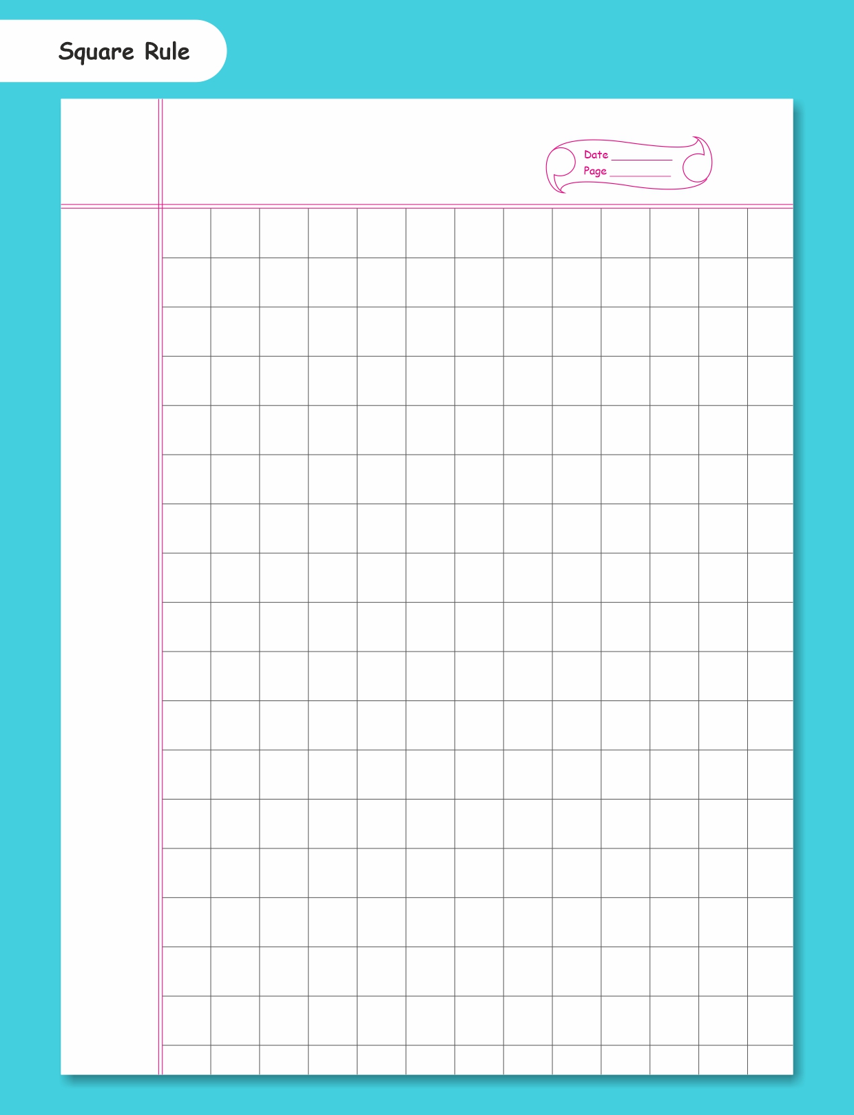 4 Pack Square Rule Notebooks for Students (160 Pages, 18 X 24 Cm