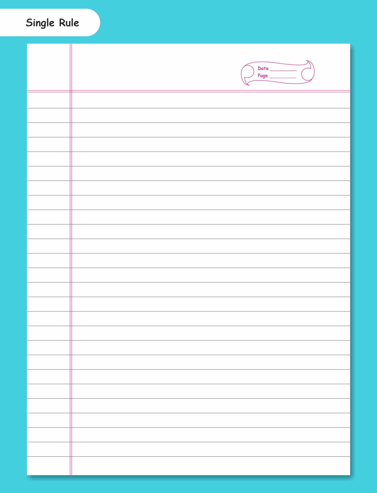 8 Pack Single Rule School Notebooks for Students (160 Pages, 18 X 24