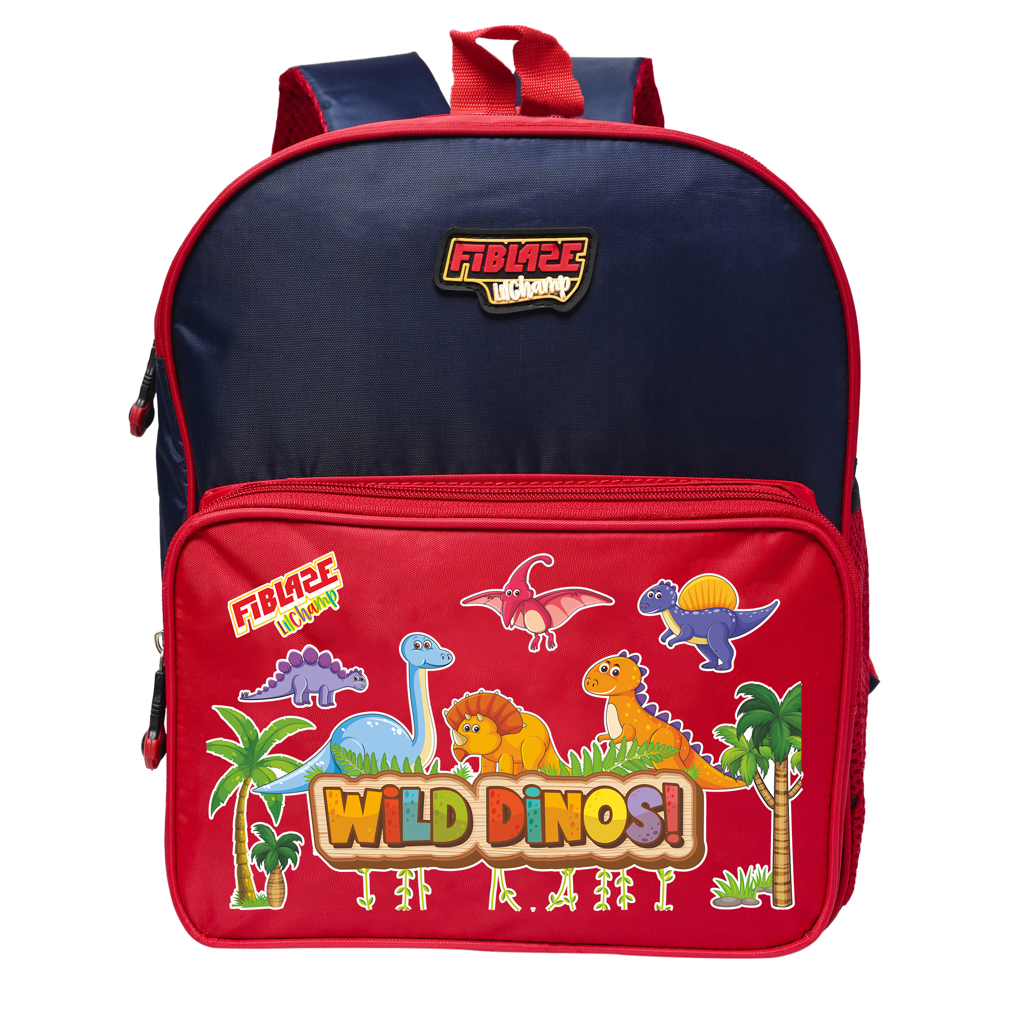 FIBLAZE Wild DINOS Kids School Bags for 2-5 years (Wild Dinos, Red Blue) –  Future Intelligence Books